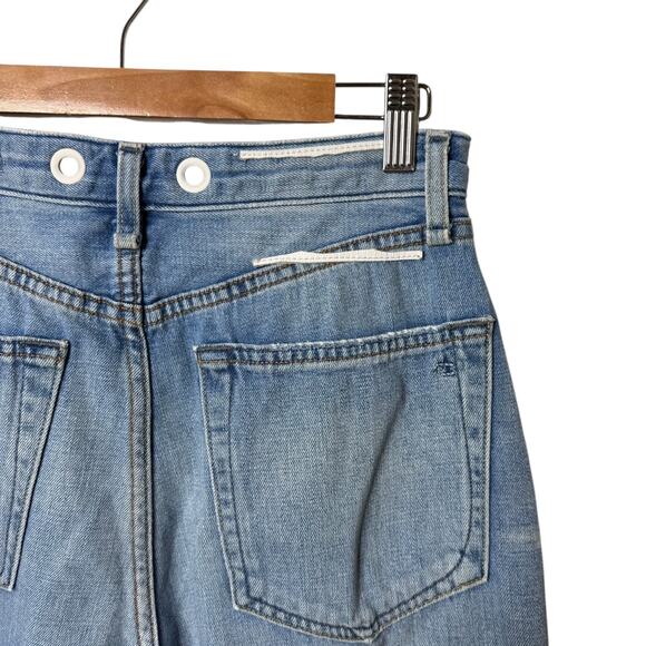 Rag & Bone Ruth Super High Rise Ankle Wide Leg Jeans Clean Frant Blue Size 27 - Picture 8 of 10